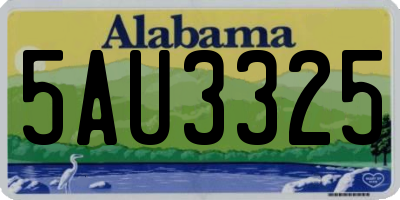 AL license plate 5AU3325