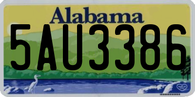 AL license plate 5AU3386