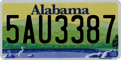 AL license plate 5AU3387