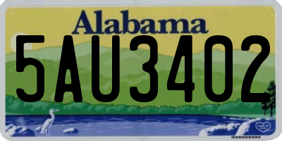AL license plate 5AU3402