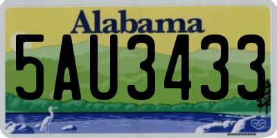 AL license plate 5AU3433