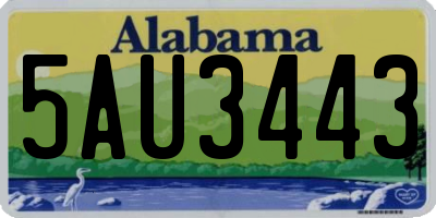 AL license plate 5AU3443