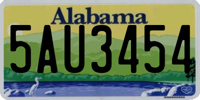 AL license plate 5AU3454
