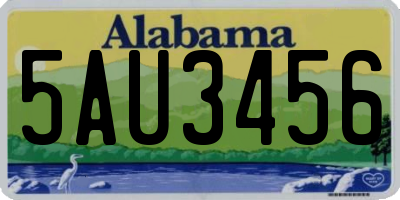 AL license plate 5AU3456