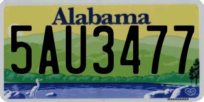 AL license plate 5AU3477