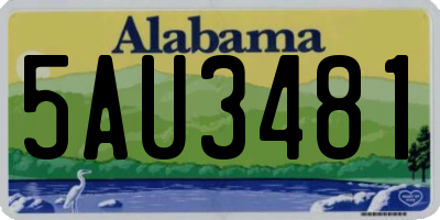 AL license plate 5AU3481