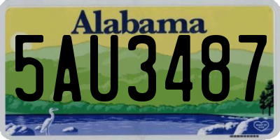 AL license plate 5AU3487