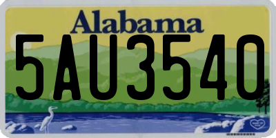 AL license plate 5AU3540