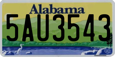 AL license plate 5AU3543