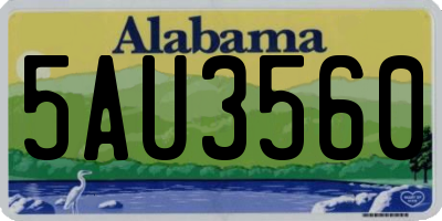 AL license plate 5AU3560