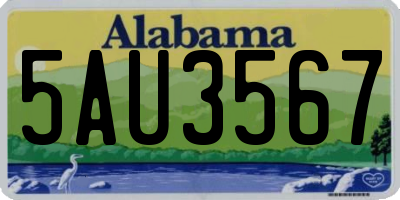 AL license plate 5AU3567