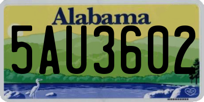 AL license plate 5AU3602