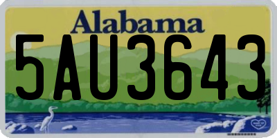AL license plate 5AU3643