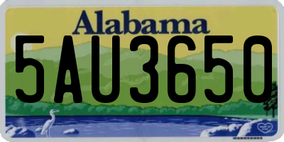 AL license plate 5AU3650