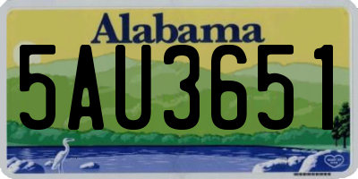 AL license plate 5AU3651