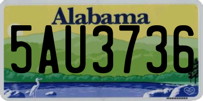 AL license plate 5AU3736