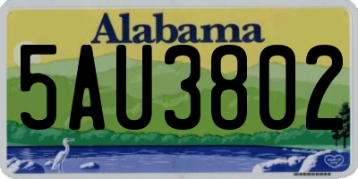 AL license plate 5AU3802