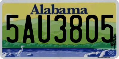 AL license plate 5AU3805