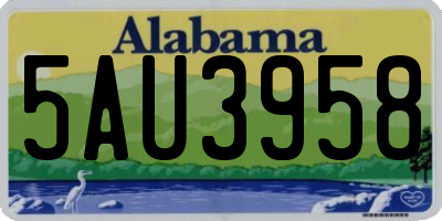 AL license plate 5AU3958