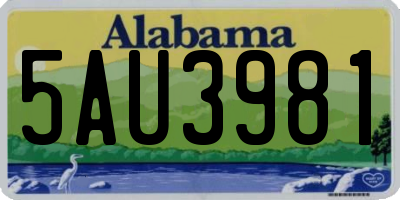 AL license plate 5AU3981