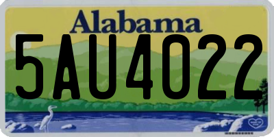 AL license plate 5AU4022