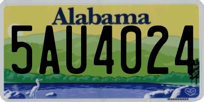 AL license plate 5AU4024