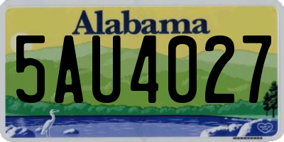 AL license plate 5AU4027