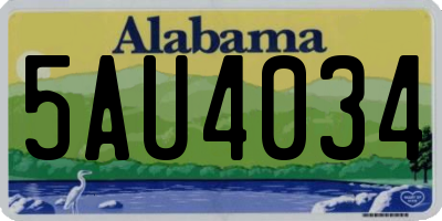 AL license plate 5AU4034