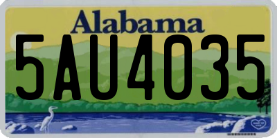AL license plate 5AU4035