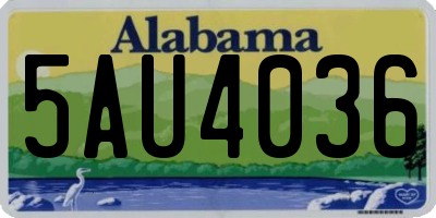 AL license plate 5AU4036