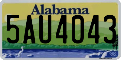 AL license plate 5AU4043