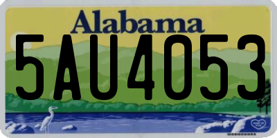 AL license plate 5AU4053