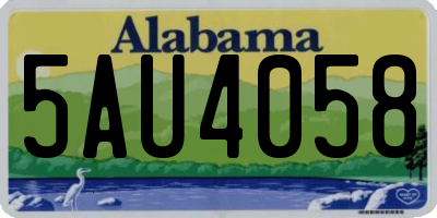 AL license plate 5AU4058