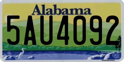AL license plate 5AU4092