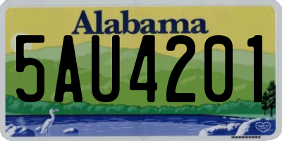 AL license plate 5AU4201