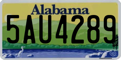AL license plate 5AU4289