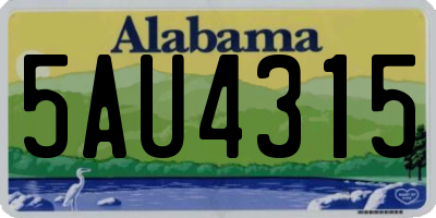 AL license plate 5AU4315