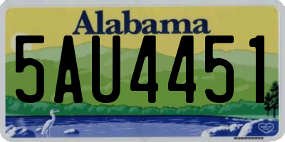 AL license plate 5AU4451