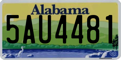 AL license plate 5AU4481