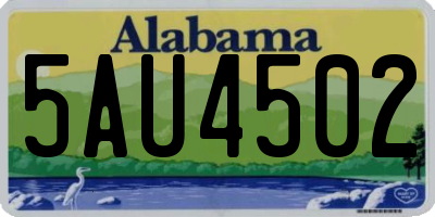 AL license plate 5AU4502
