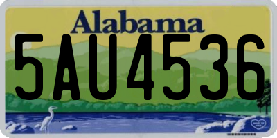 AL license plate 5AU4536