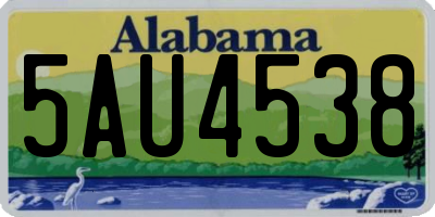 AL license plate 5AU4538