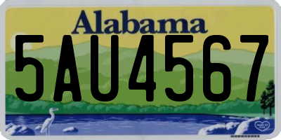 AL license plate 5AU4567