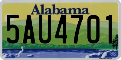 AL license plate 5AU4701