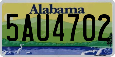 AL license plate 5AU4702