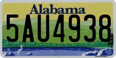 AL license plate 5AU4938