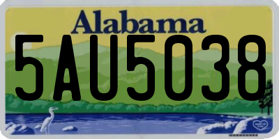 AL license plate 5AU5038