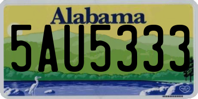 AL license plate 5AU5333