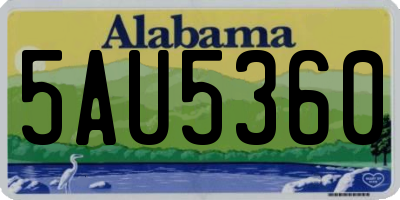 AL license plate 5AU5360