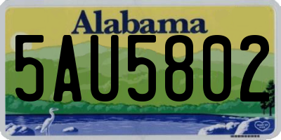 AL license plate 5AU5802